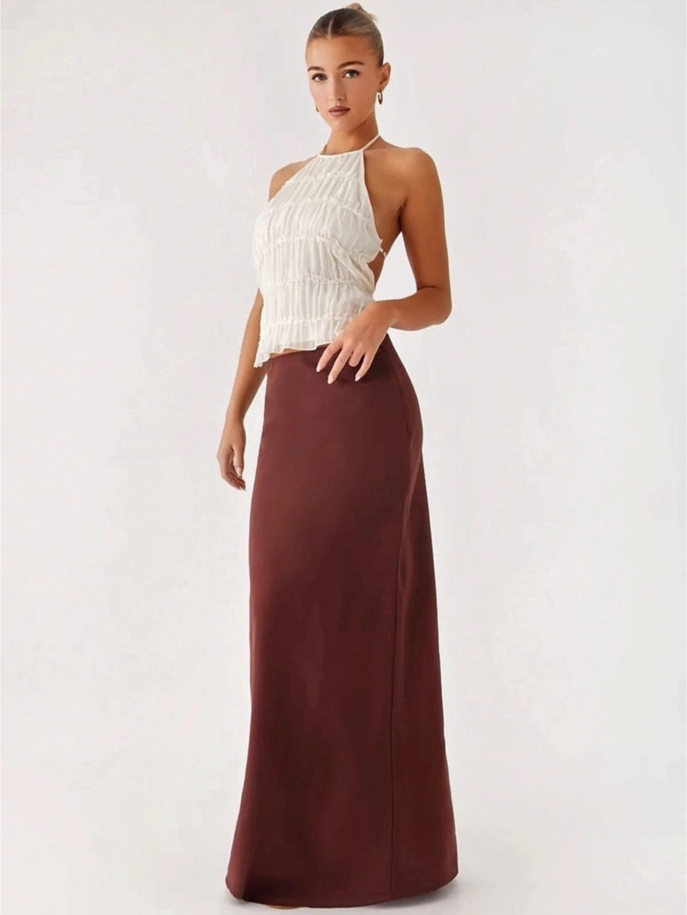 Peppermayo Sienna Sunset Maxi Skirt in Brown NWT